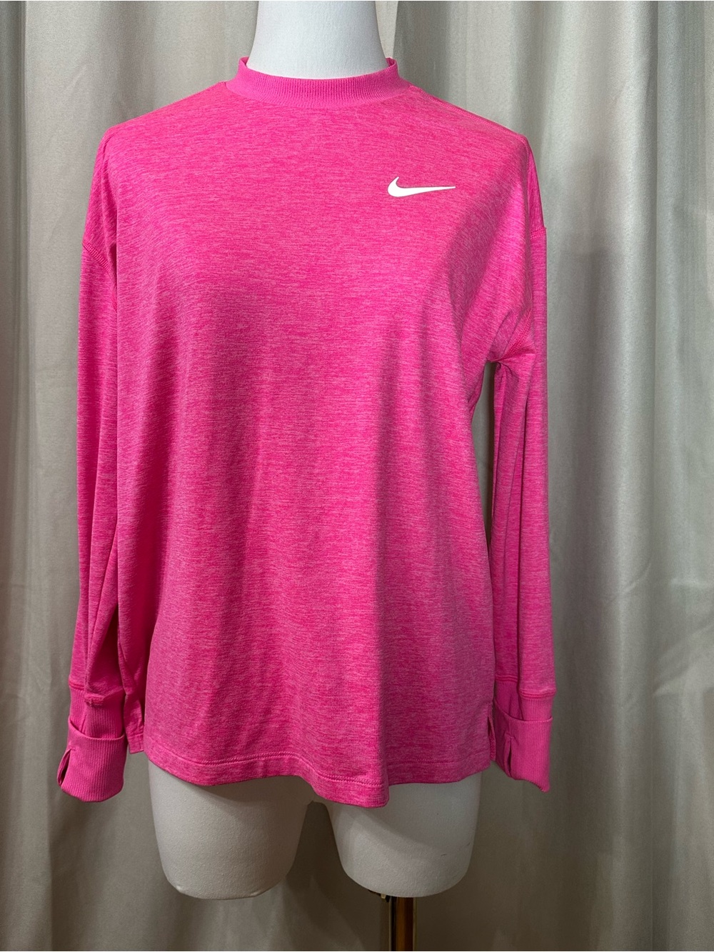 bright pink Nike Dri-FIT Swift Element Crew long-sleeve running top